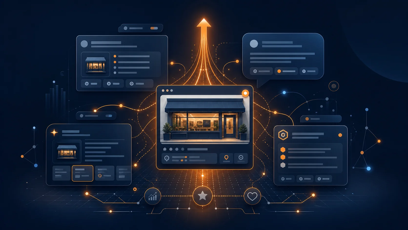 AI search interface surfacing a small business website as a cited answer