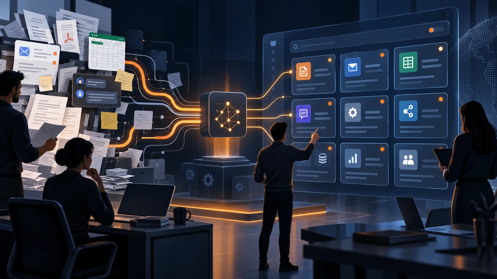 AI skills and agent registry dashboard organizing business workflows
